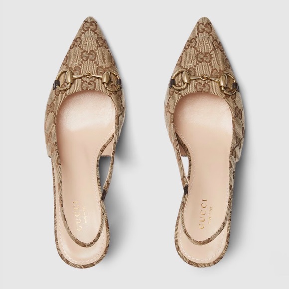 Gucci Beige Women's slingback pump with Horsebit - Picture 3 of 7
